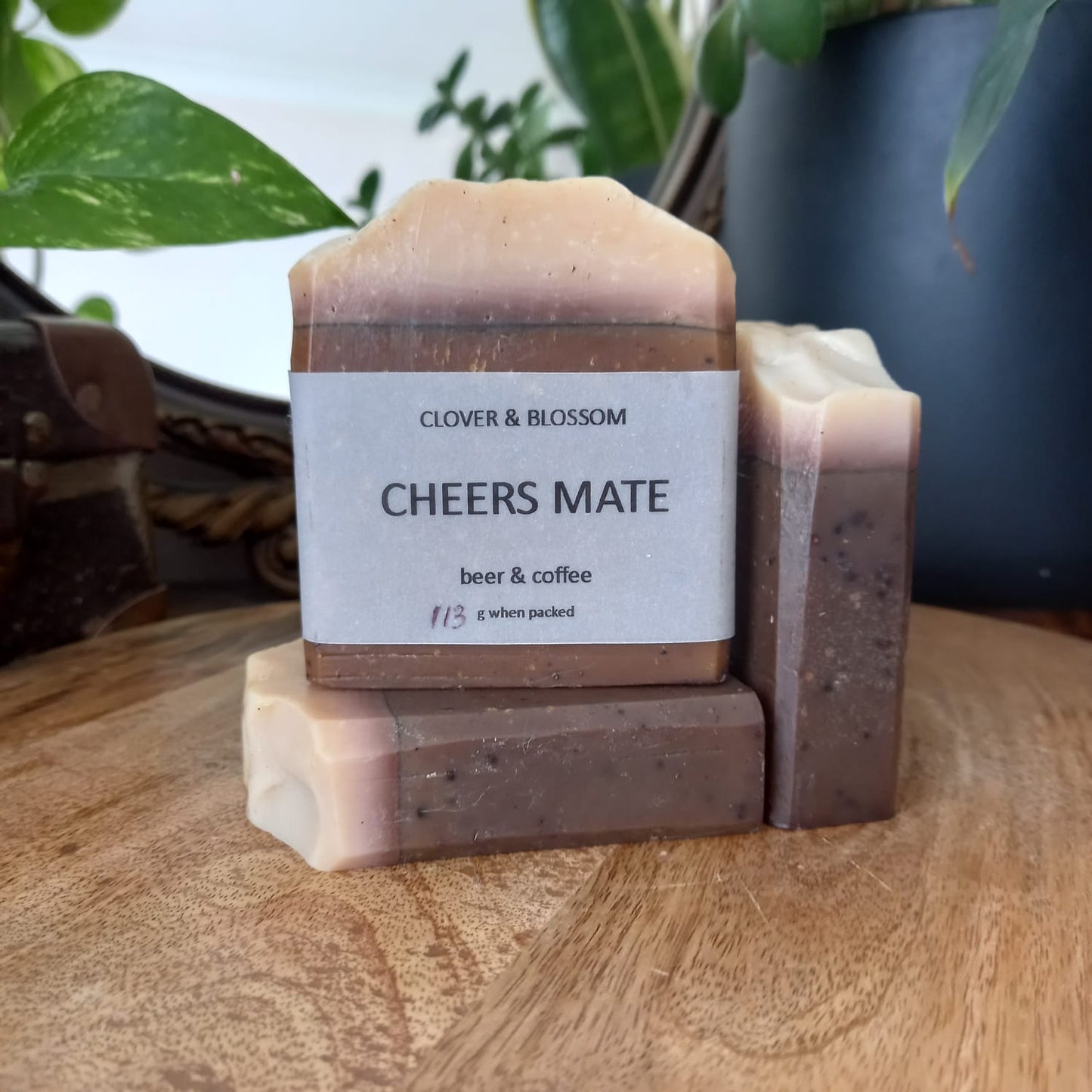 Cheers Mate Beer & Coffee soap by clover and blossom
