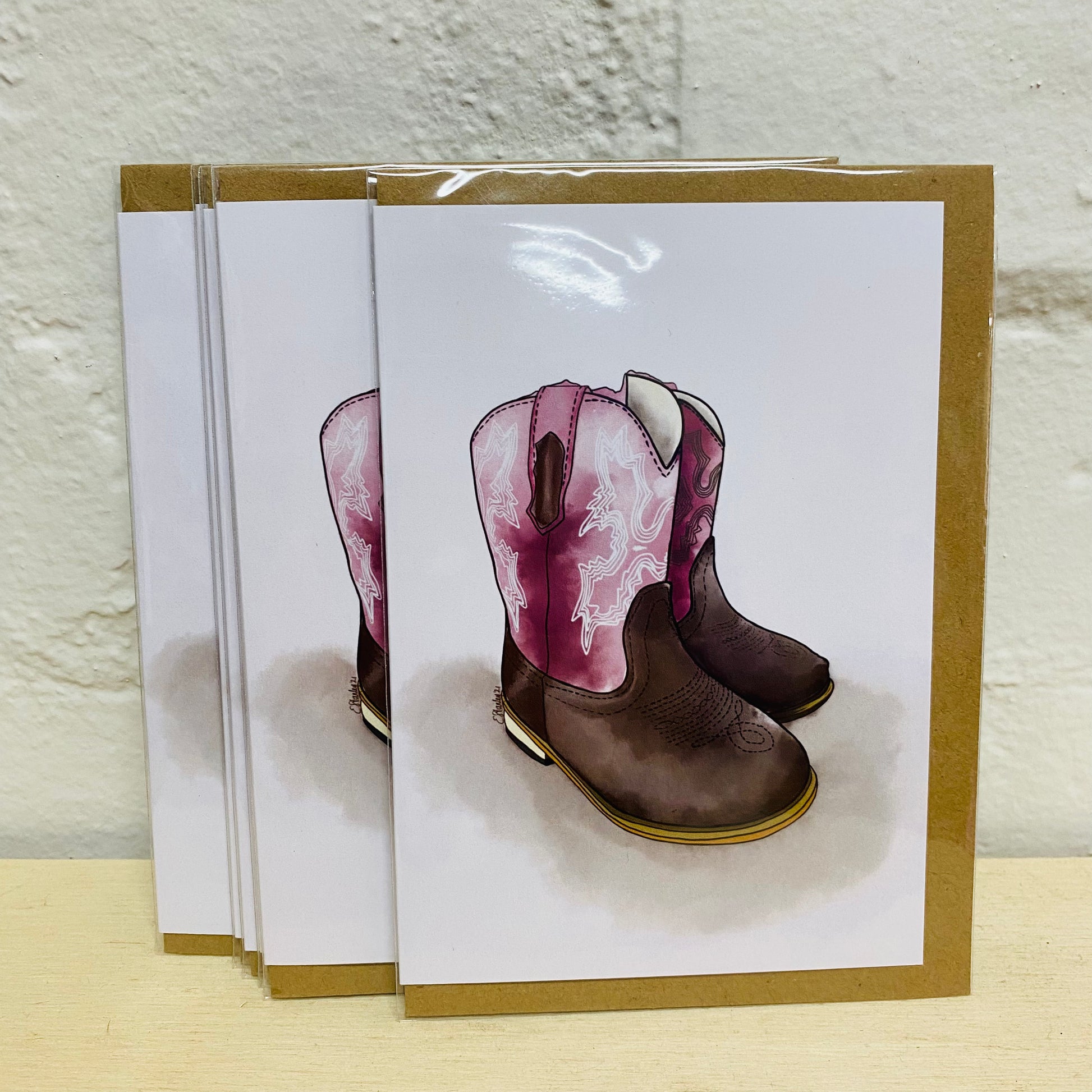 ELS Art Pink Cowboy Boots