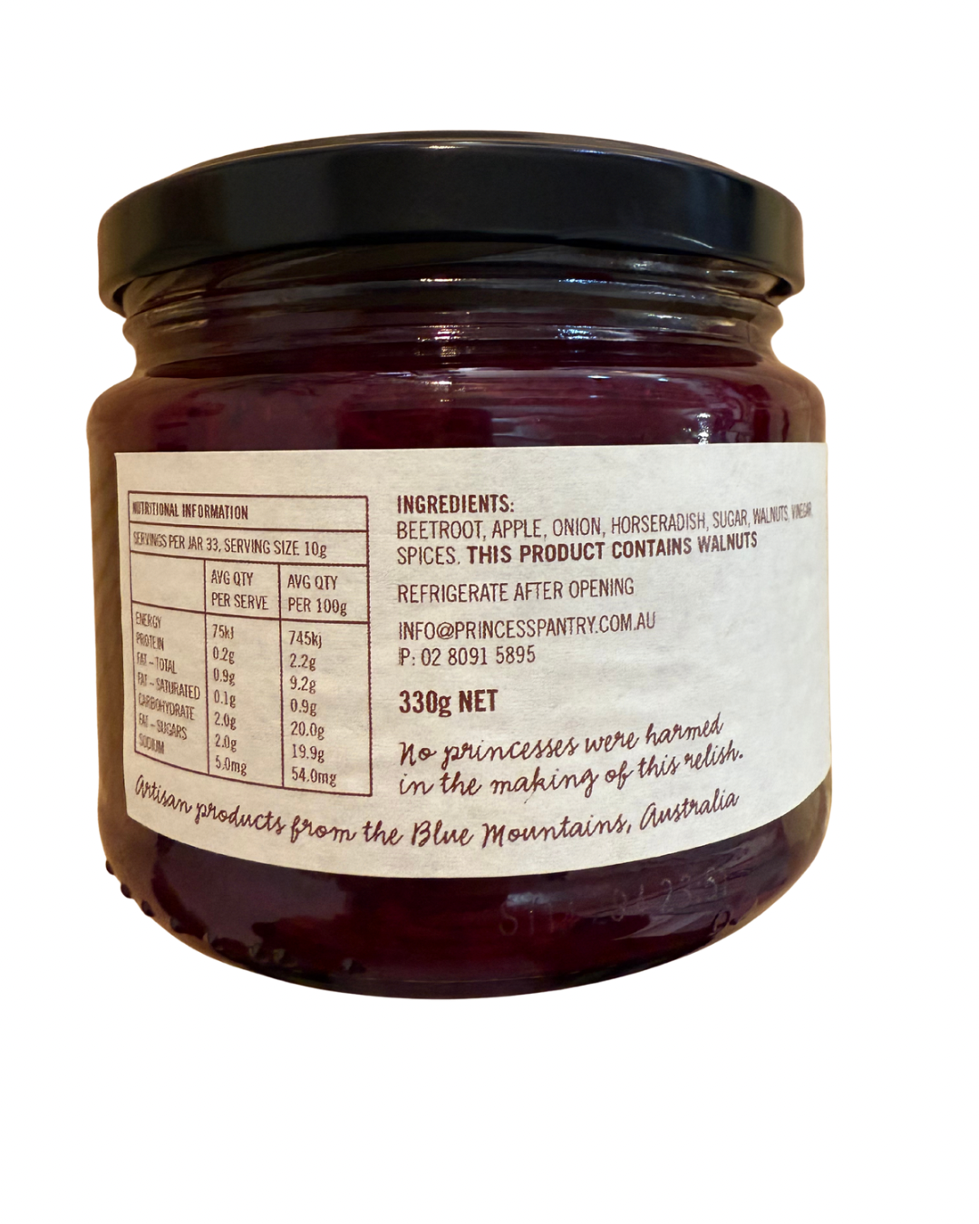 Rupert’s Best Beetroot & Walnut Relish 330g by Princess Pantry
