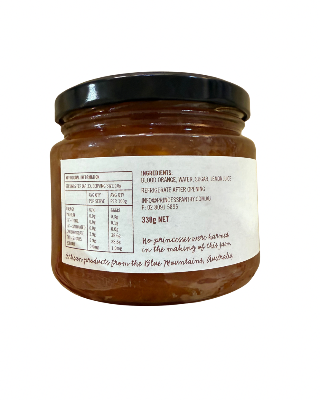 True Blood Orange Marmalade 330g by Princess Pantry