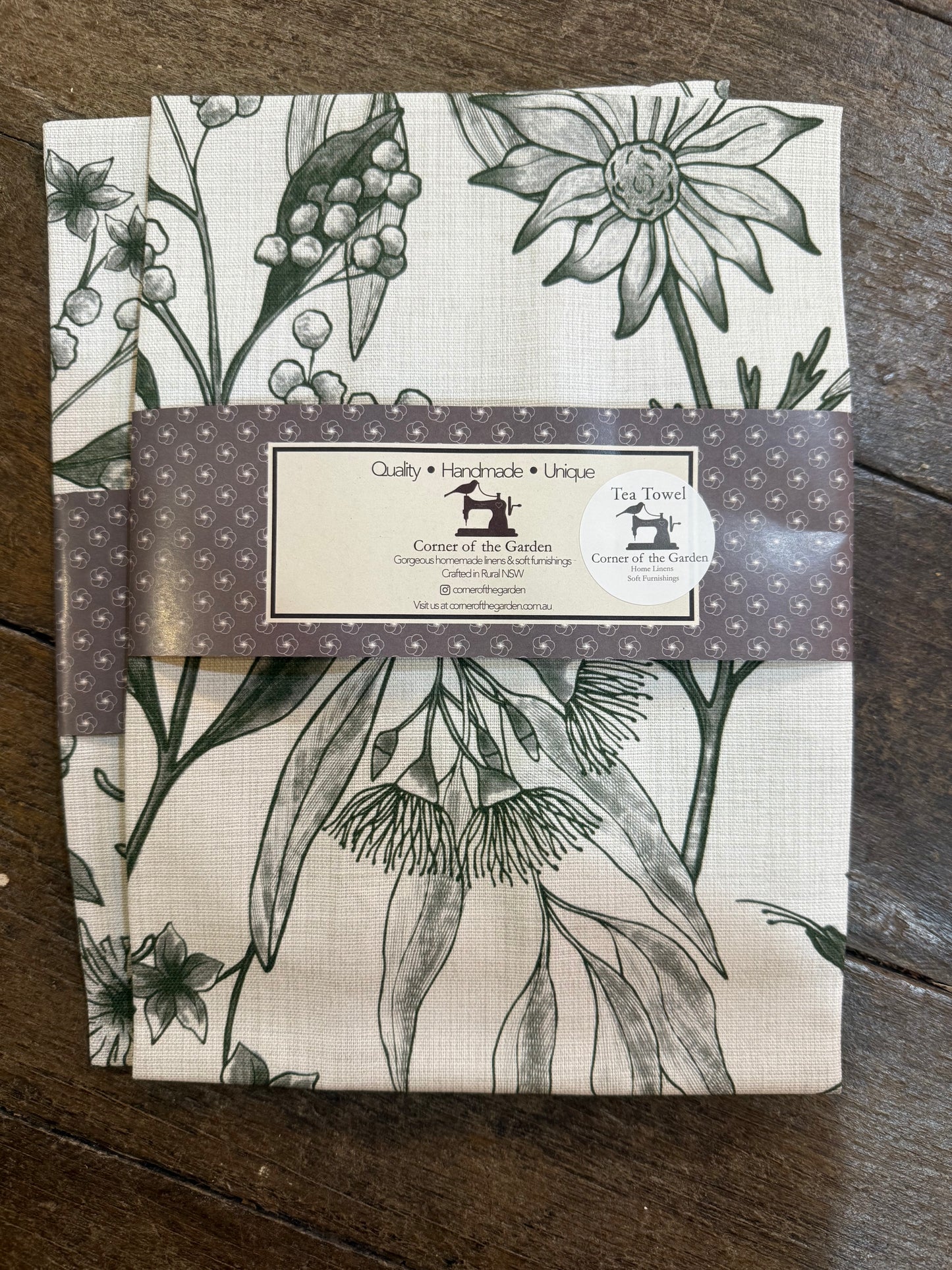 Handmade Tea Towel by Corner of the Garden