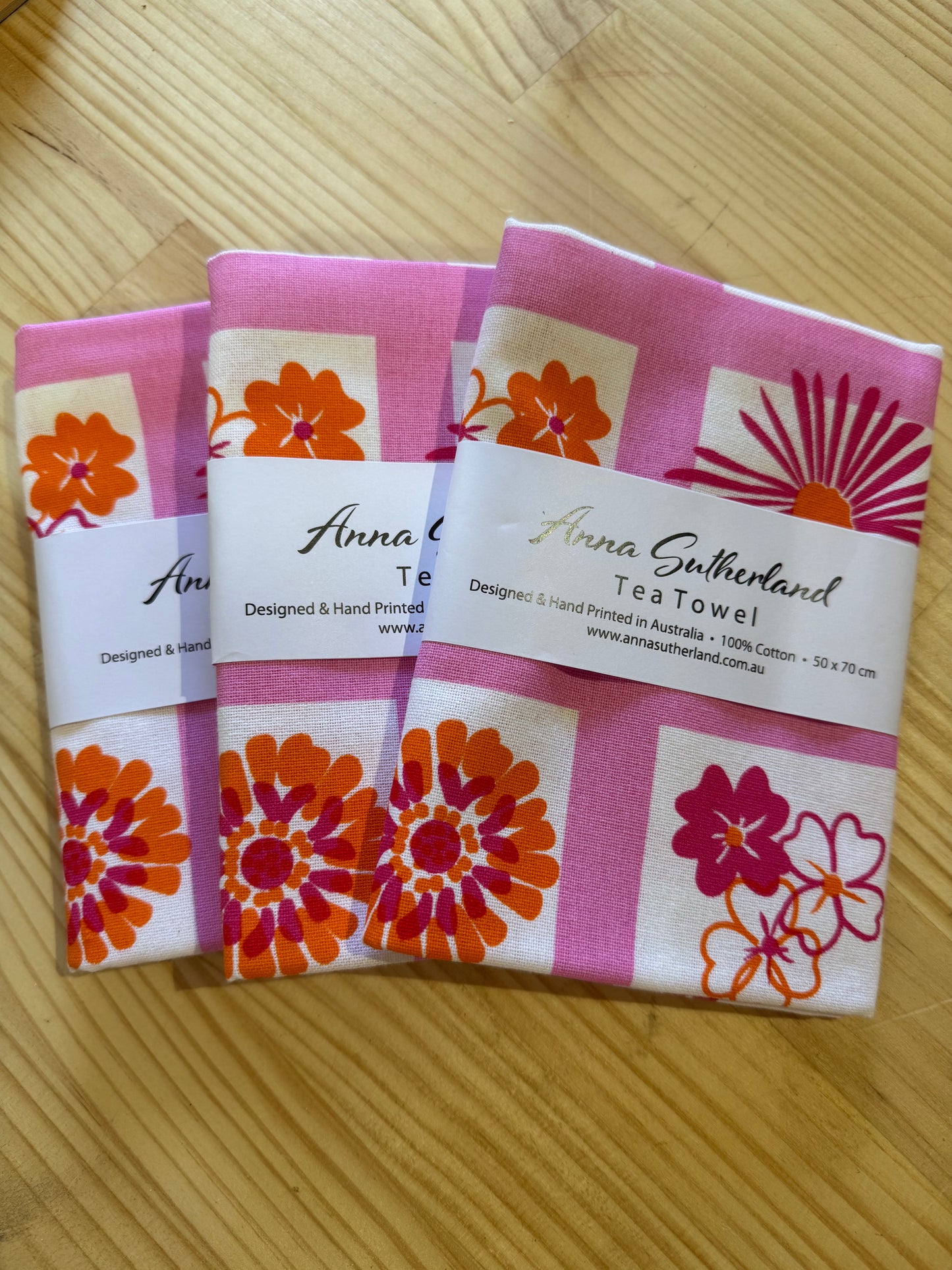 Stripe Design Cotton Tea Towels by Anna Sutherland