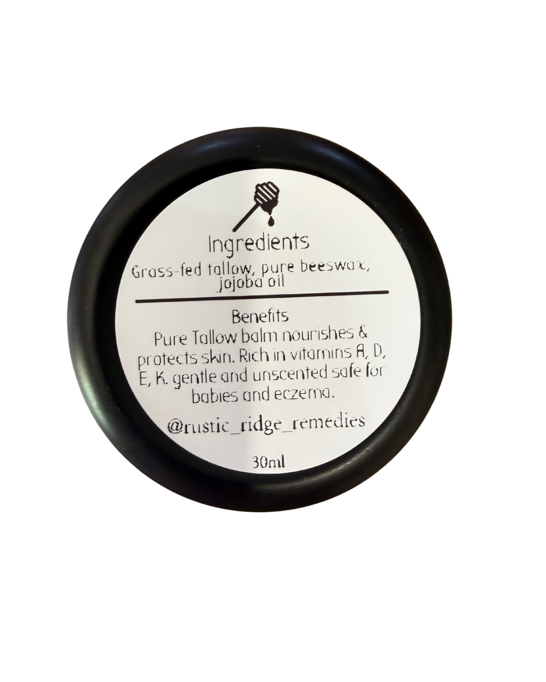 Unscented Beeswax Tallow - Full Body Balm 30ml