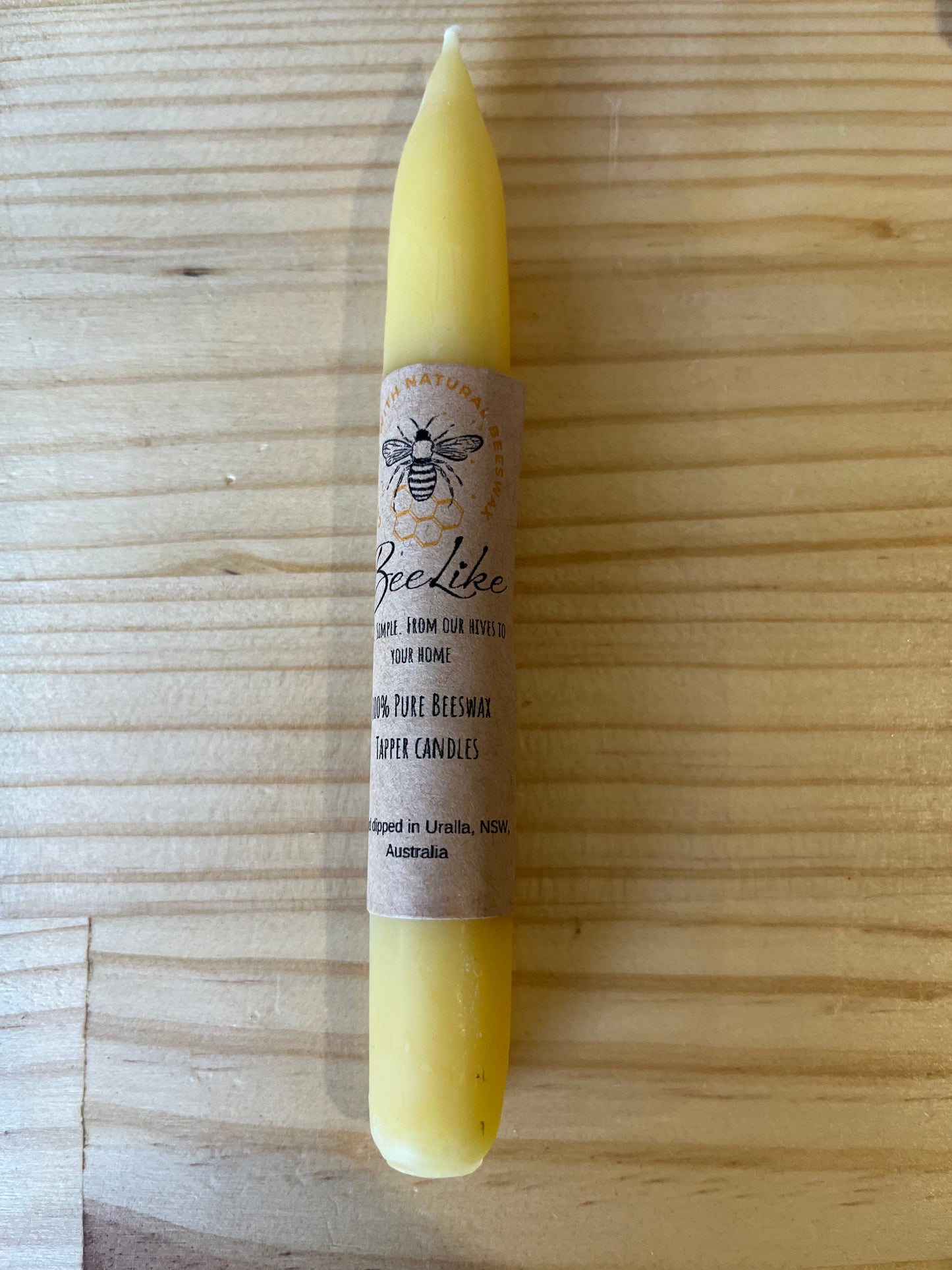Beelike hand dipped candles - 15cm tall