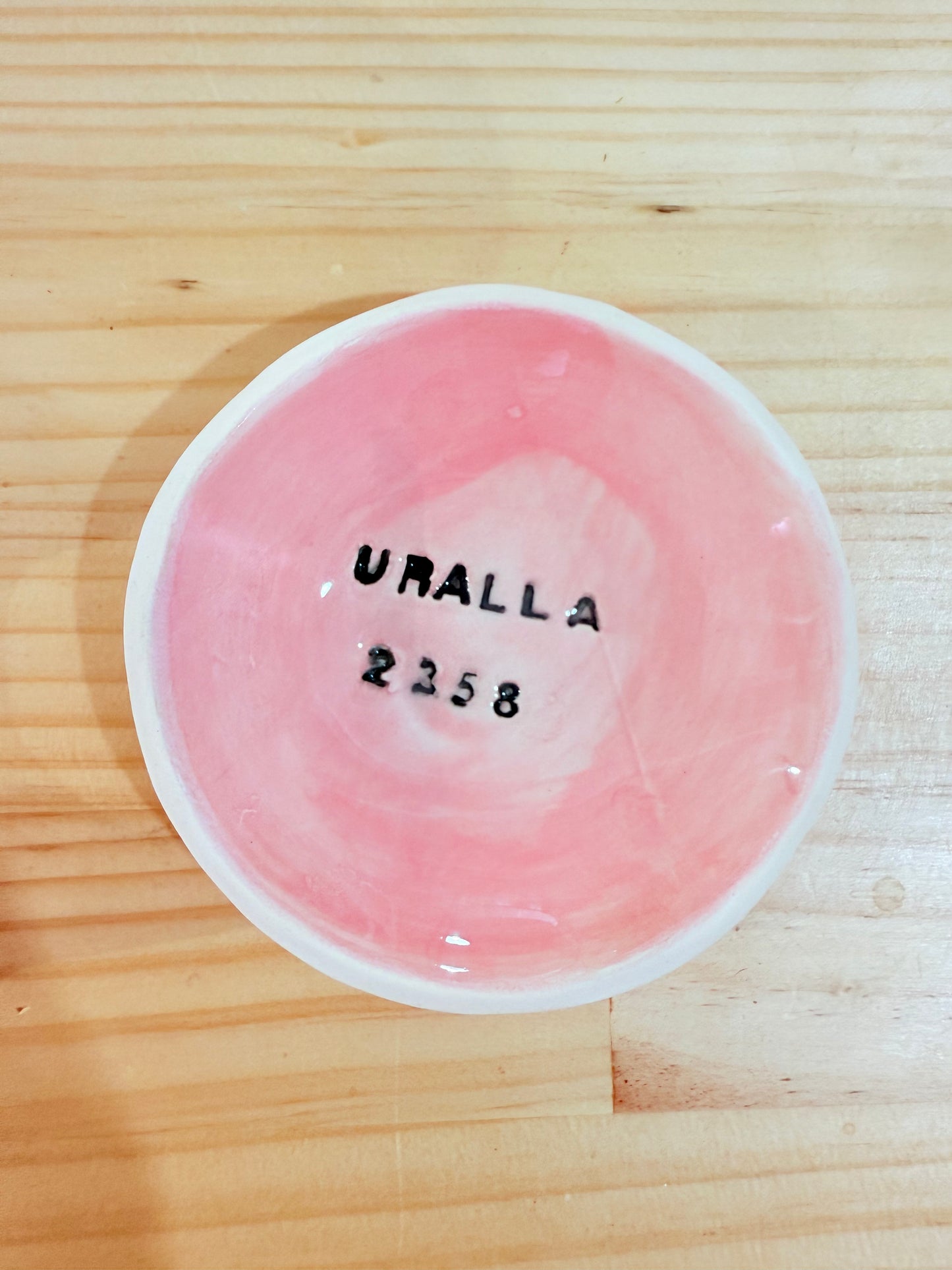 Late Night Pottery Trinket with postcode