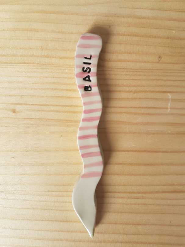 Striped Ceramic Plant / Garden Markers - 6 options