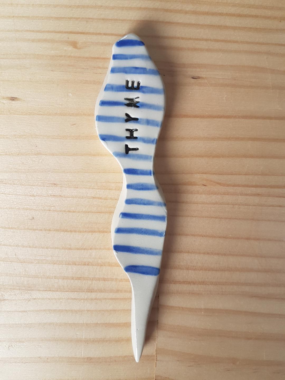 Striped Ceramic Plant / Garden Markers - 6 options
