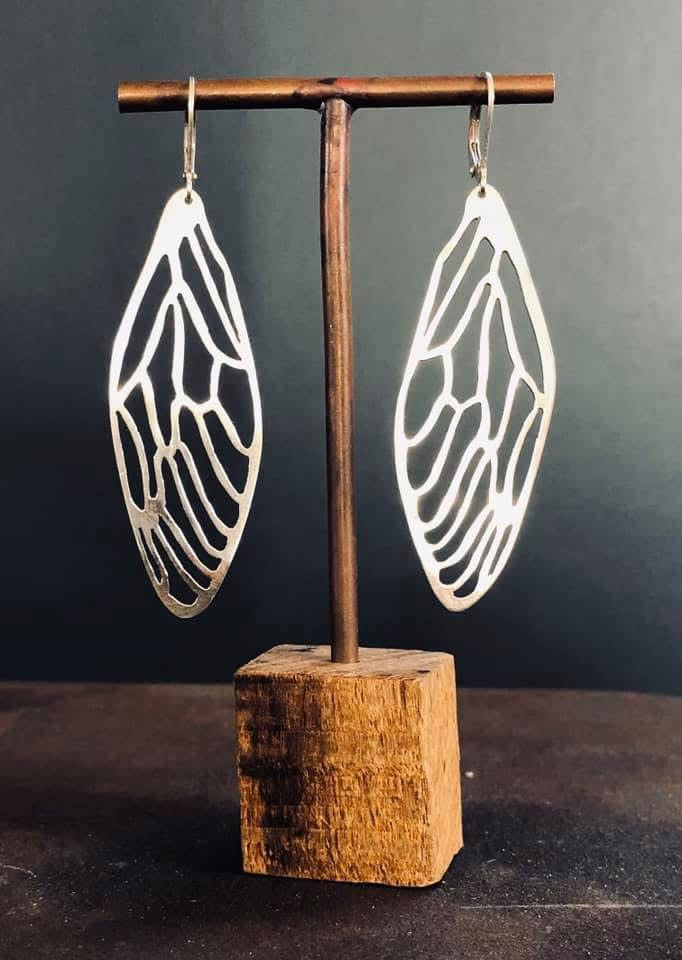 Cicada Earrings by Richard Moon Wearable Silver & Silverware