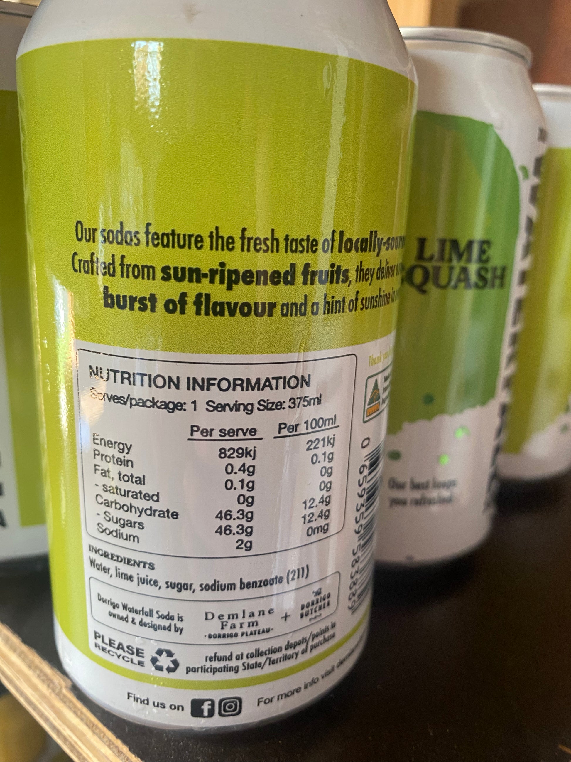 Lime Squash by Waterfall Soda Dorrigo
