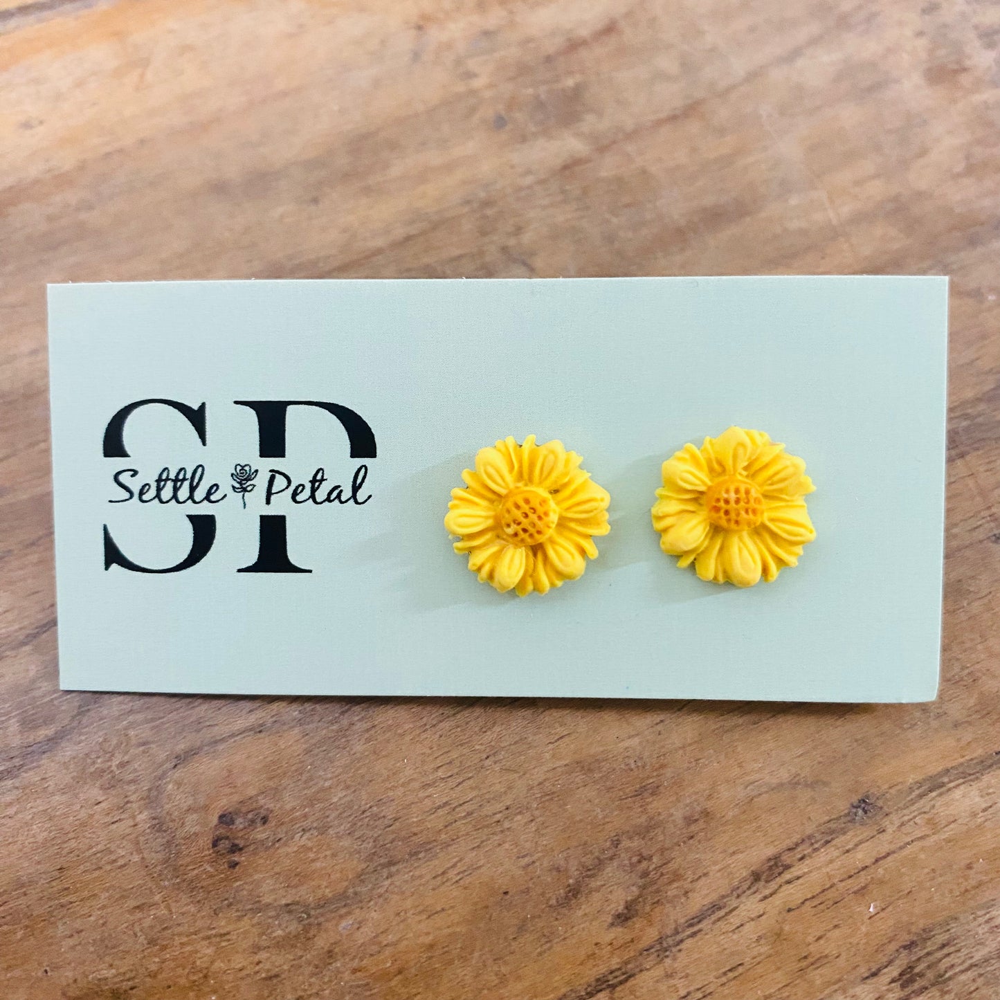 Flower Stud Earrings Yellow