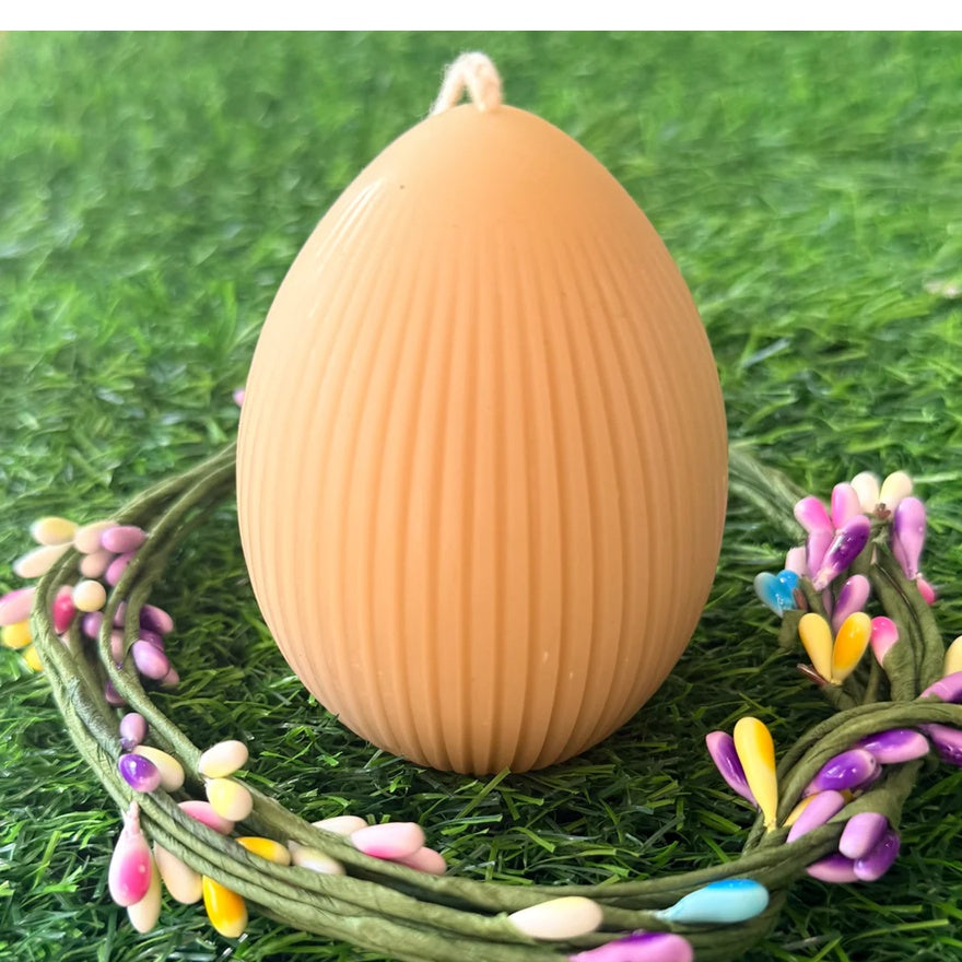 Fluted Egg Beeswax Candle