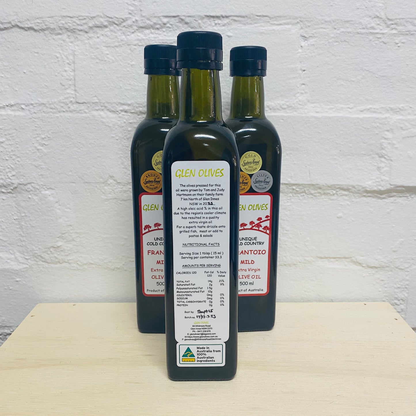 Olive Oil 500ml - 2 varieties by Glen Olives