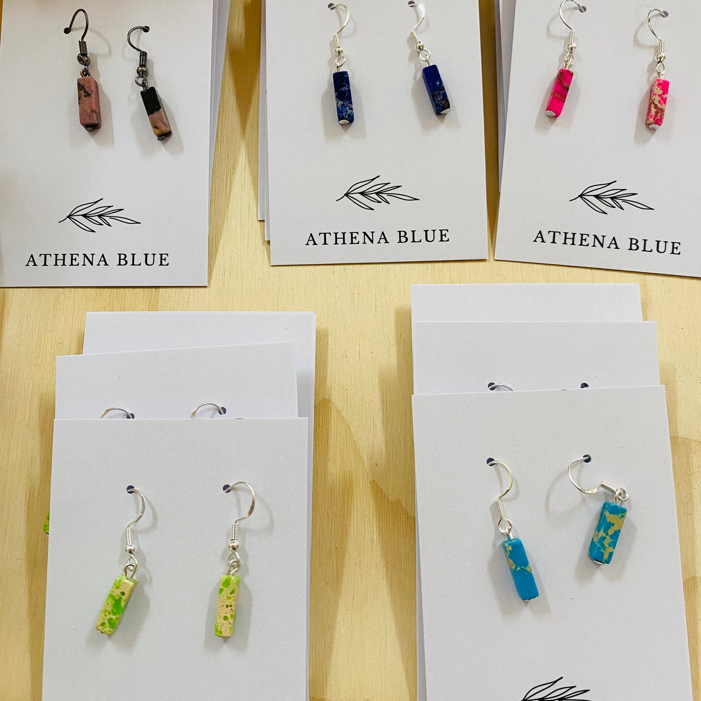 Stone Earrings by Athena Blue