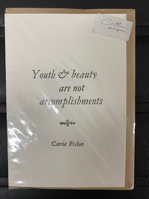 Youth & beauty are not accomplishments