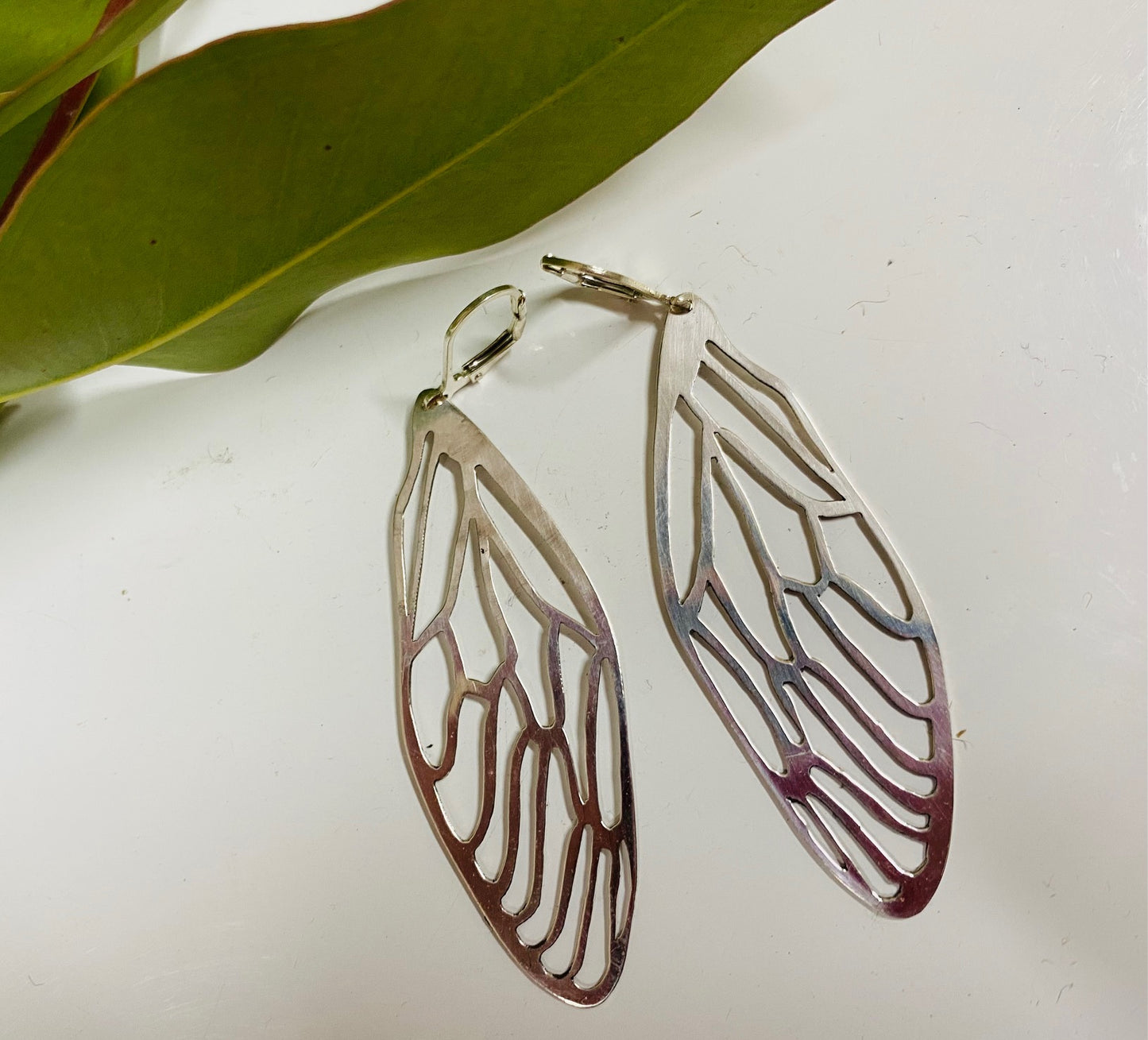 Silver Cicada Earrings