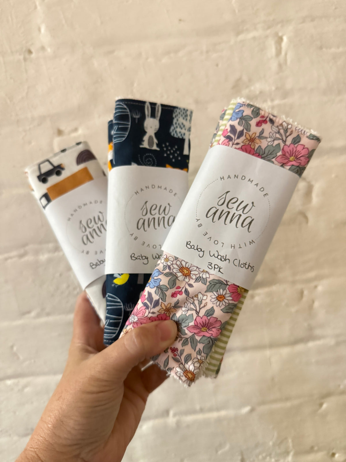 Baby wash cloth 3 pack by Sew Anna