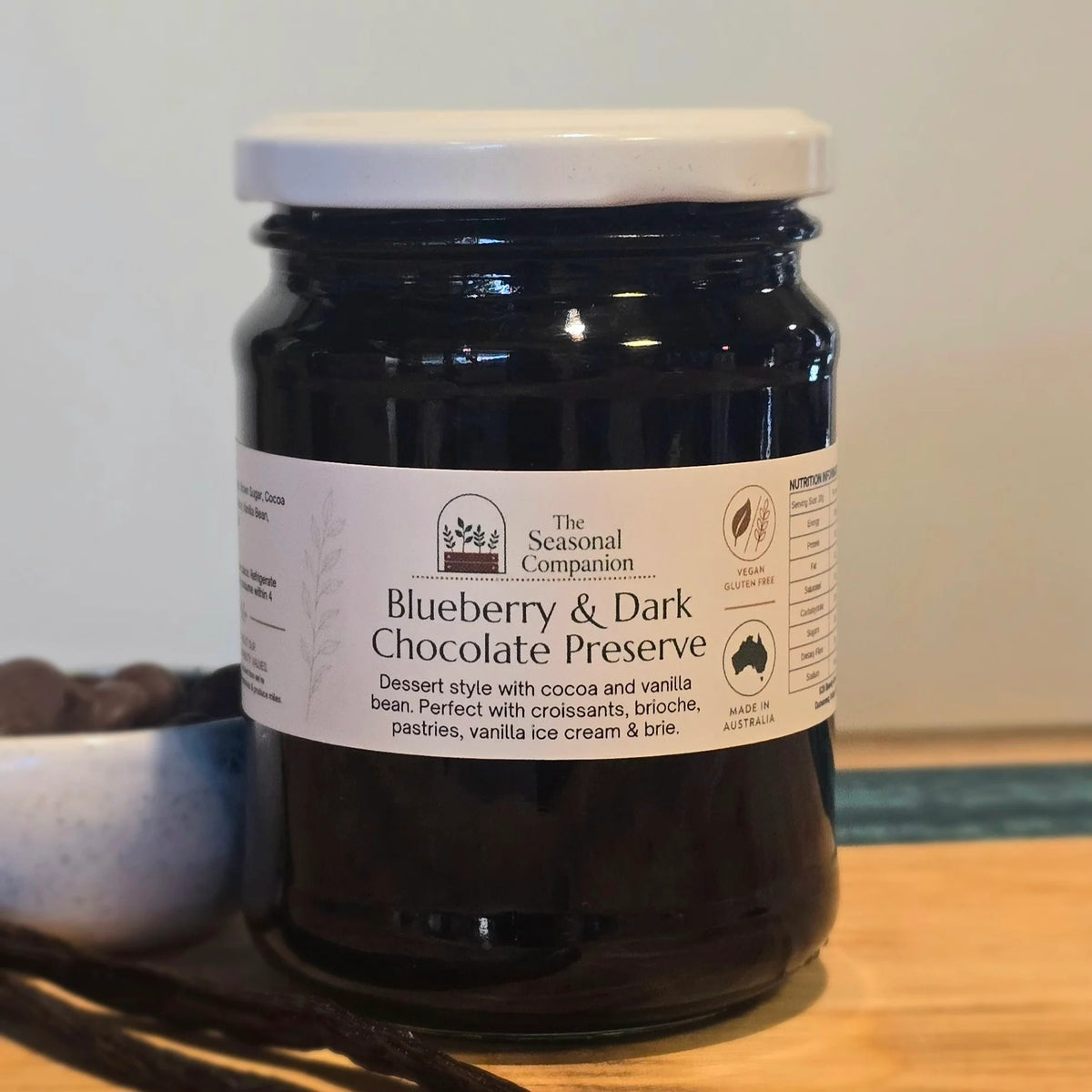 Blueberry & Dark Chocolate Preserve 250ml by The Seasonal Companion