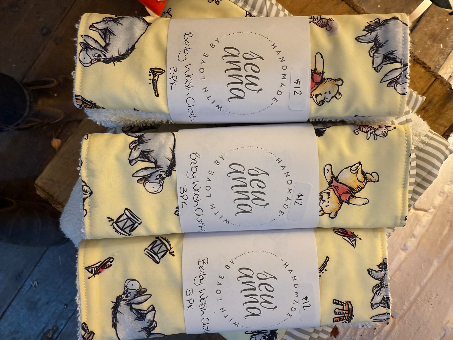 Baby wash cloth 3 pack by Sew Anna