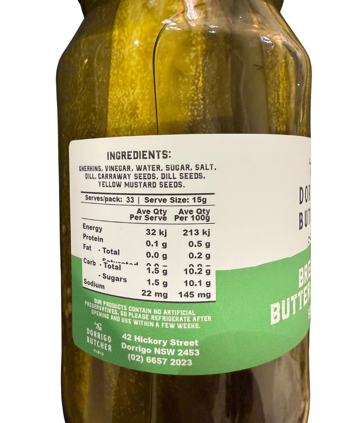 LARGE Bread & Butter Pickles by The Dorrigo Butcher 500g