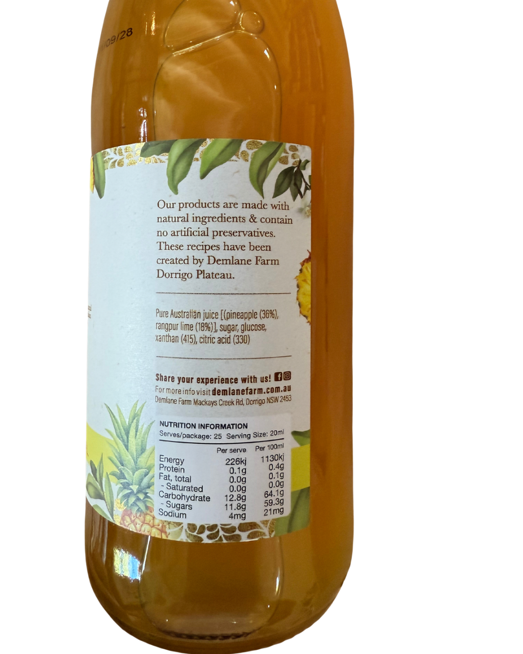 Rangpur Lime & Pineapple Cordial by Demlane Farm