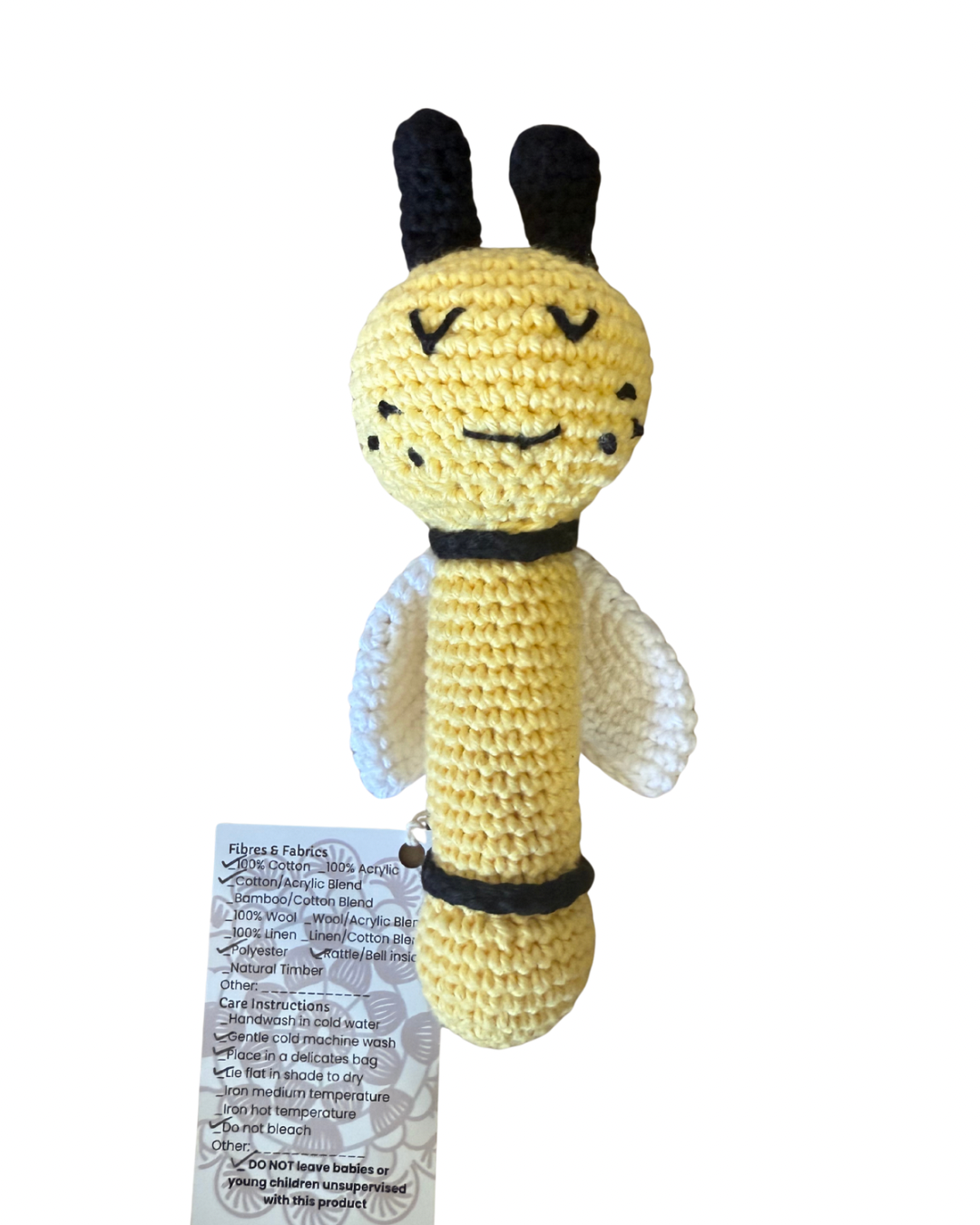 Stick Rattles with native animals by Stitches & Knots