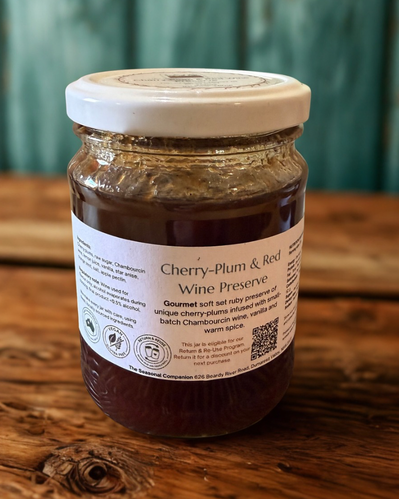 Cherry-Plum & Red Wine Preserve 250ml by The Seasonal Companion