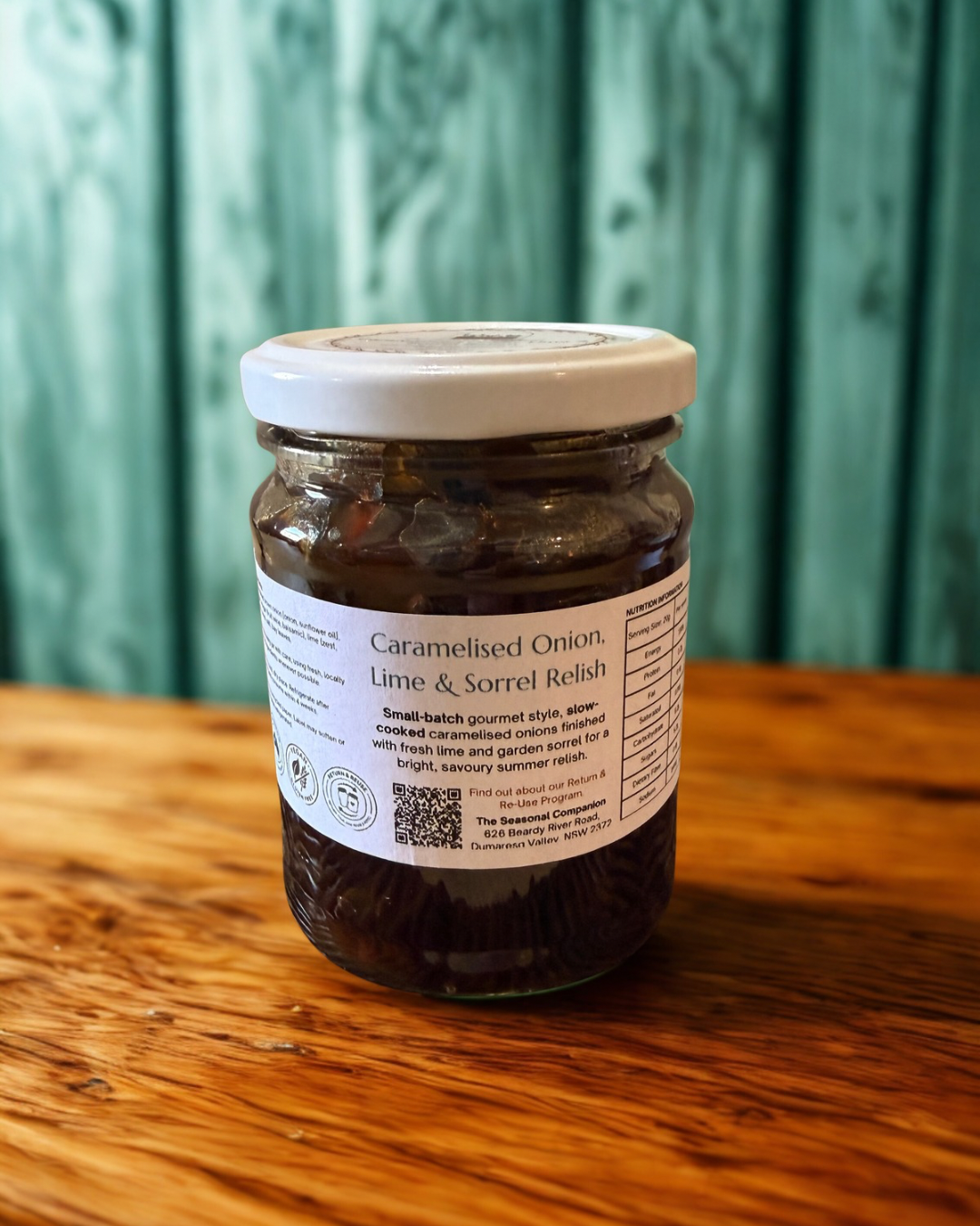 Caramelised Onion, Lime & Sorrel Relish 250ml by The Seasonal Companion