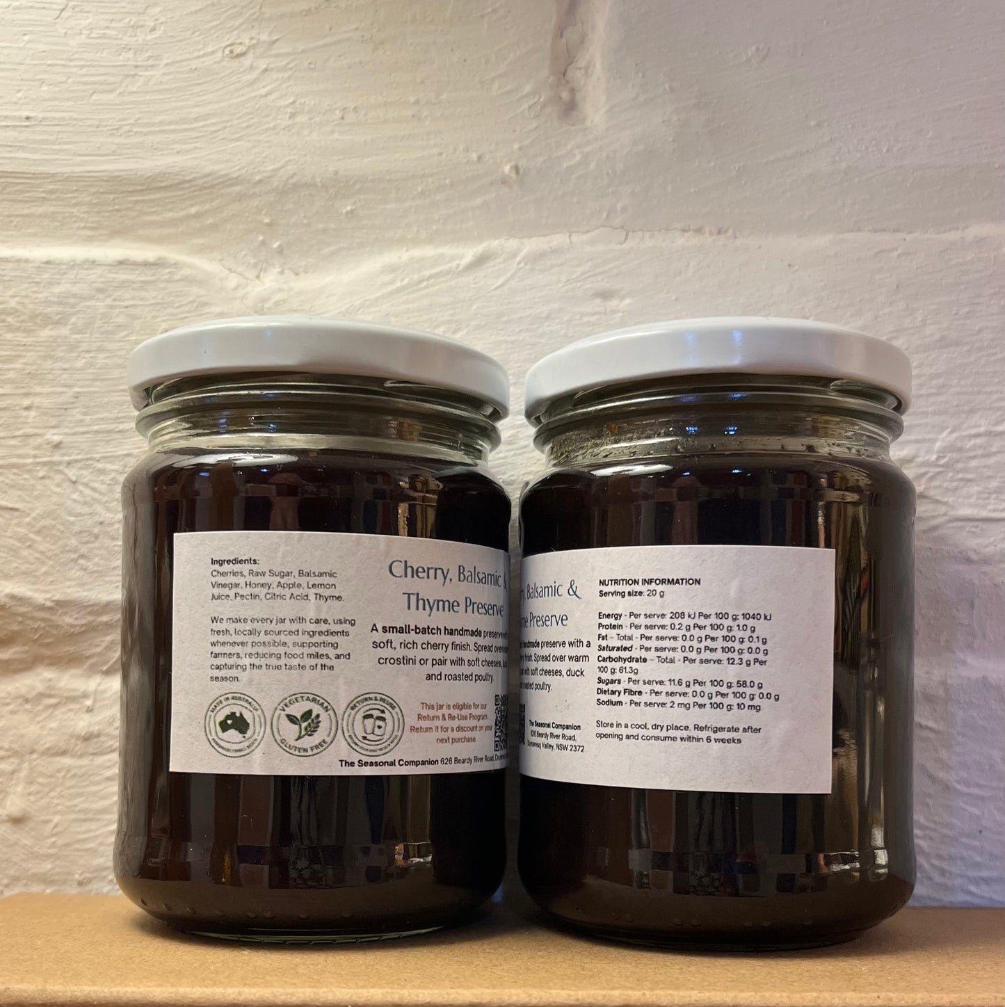 Cherry, Balsamic & Thyme Preserve 250ml by The Seasonal Companion