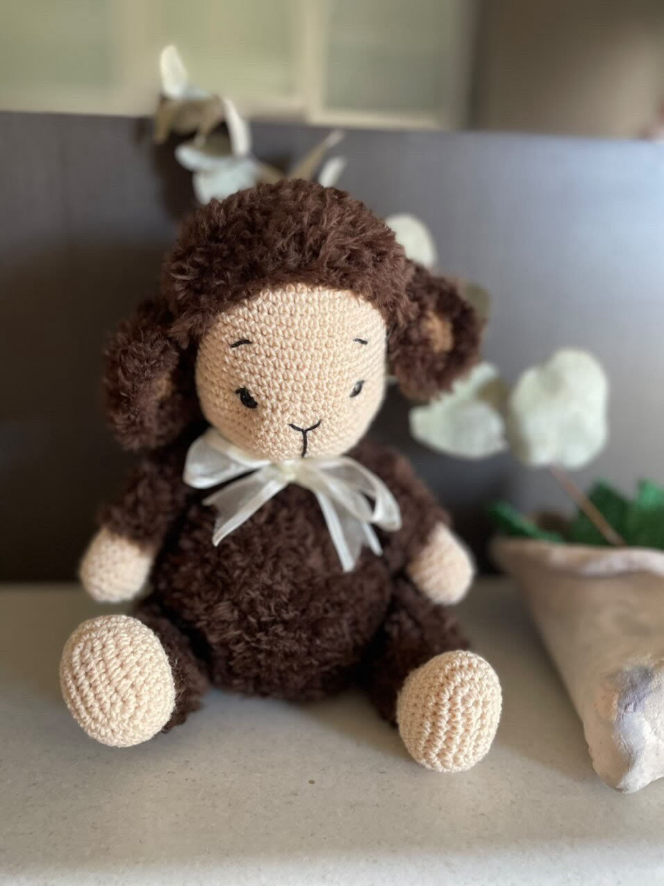 Silky Brown Sheep Soft Toy