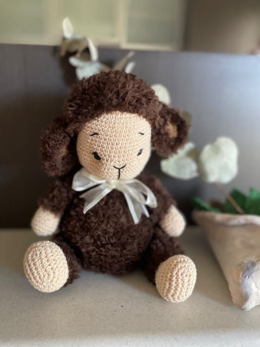 Silky Brown Sheep Soft Toy