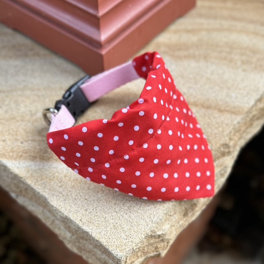 Dog Bandana Red Spot Fabric by Matchy Matchy