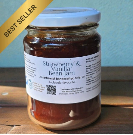 Strawberry & Vanilla Bean Jam 250ml by The Seasonal Companion