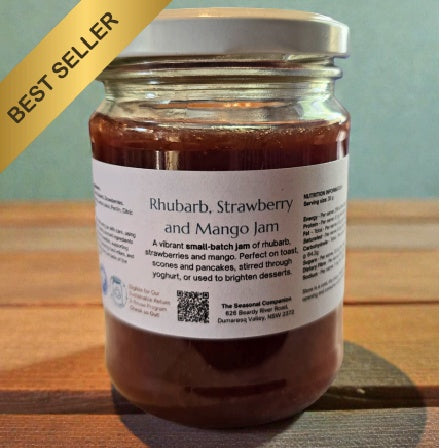 Rhubarb, Strawberry and Mango Jam 250ml by The Seasonal Companion