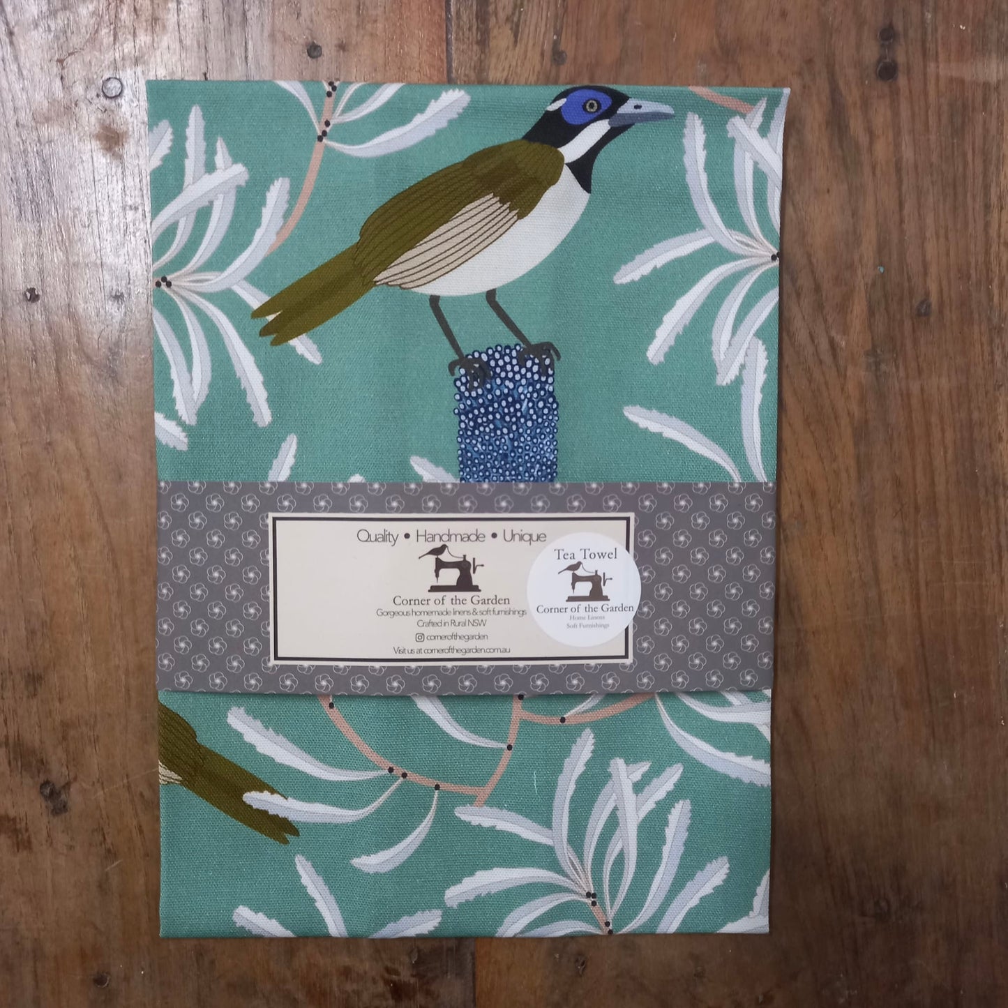 Tea Towel Aqua Birds