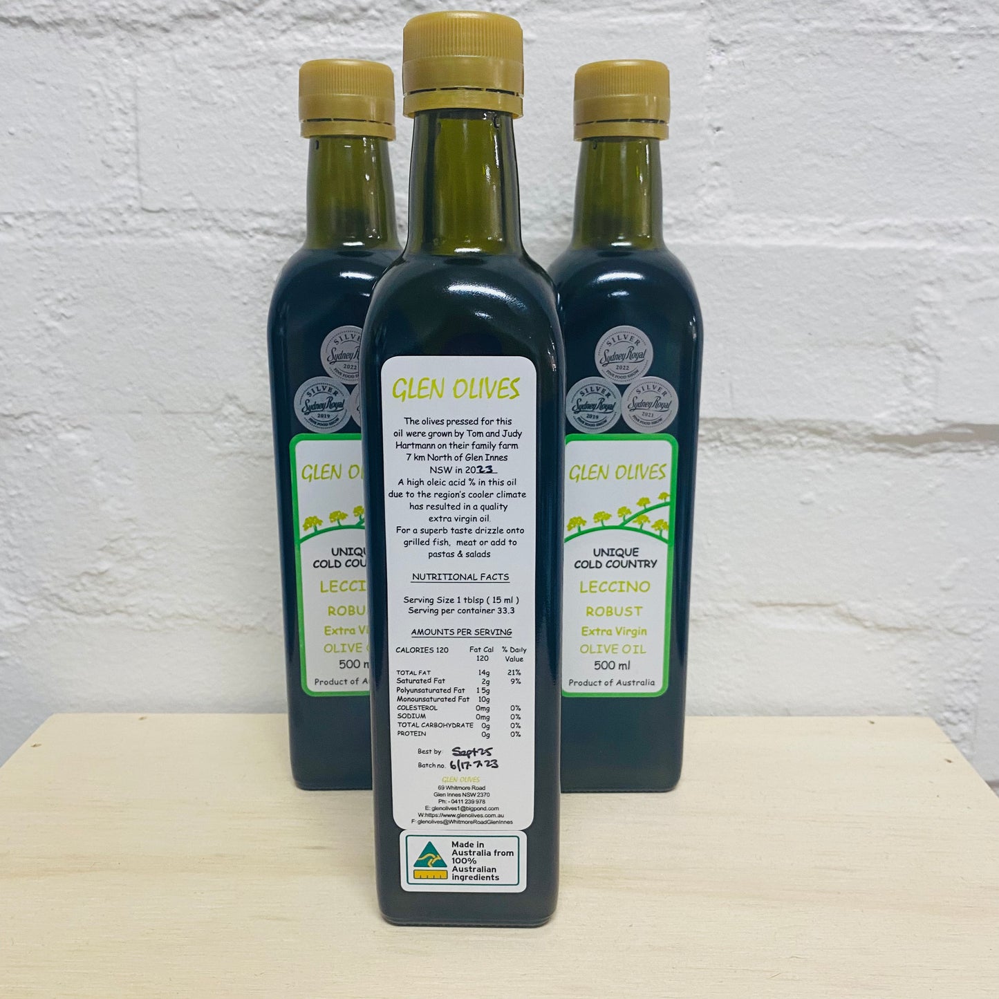 Olive Oil 500ml - 2 varieties by Glen Olives
