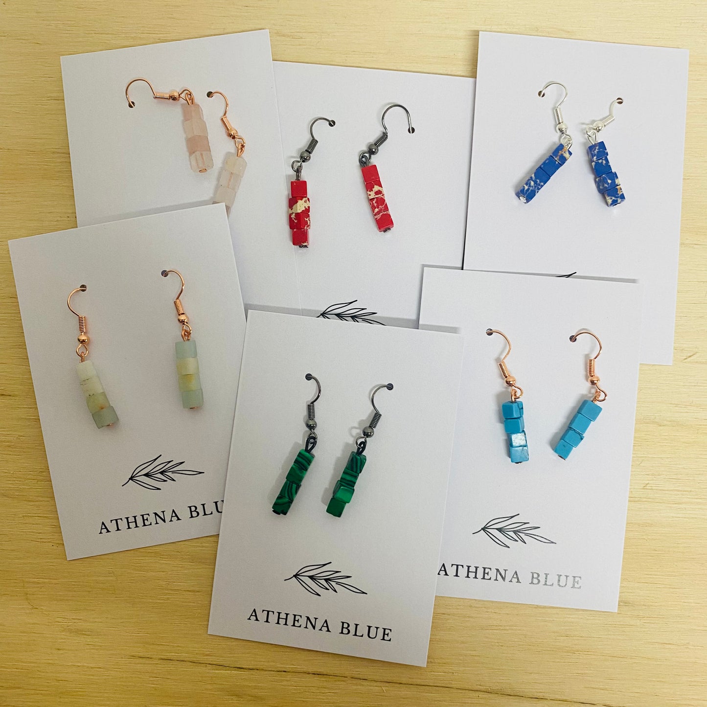 Jumbled Stone Earrings by Athena Blue