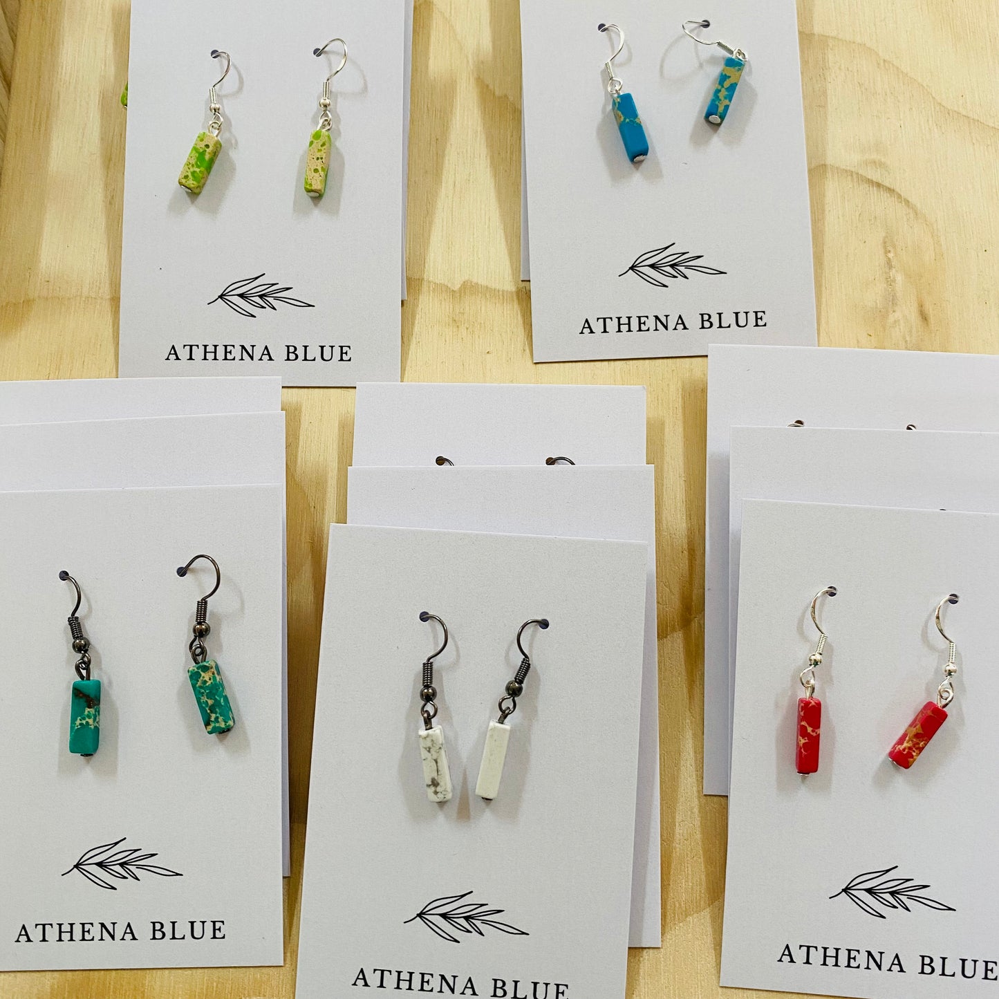Stone Earrings by Athena Blue