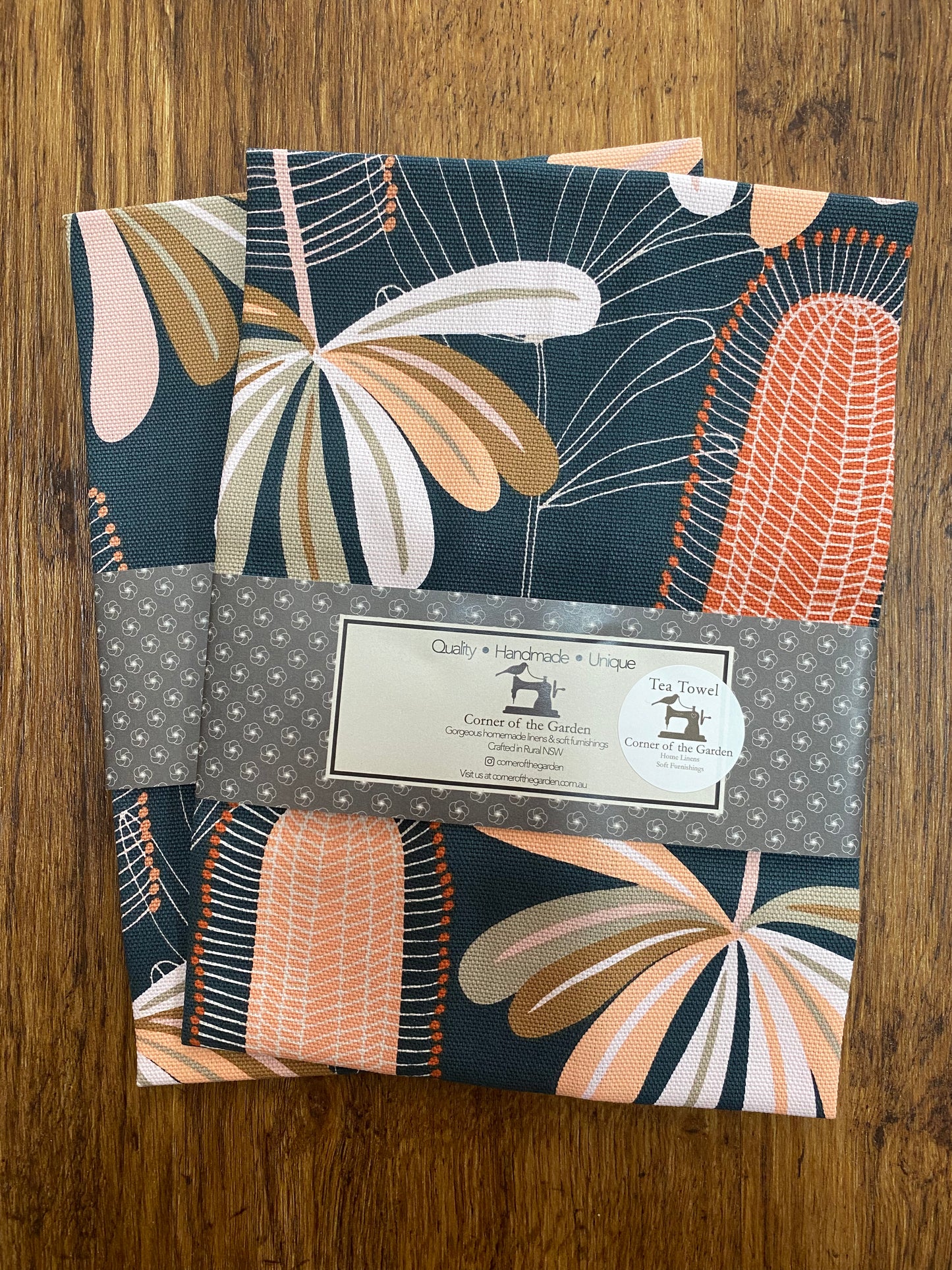 Tea Towel Blue Natives