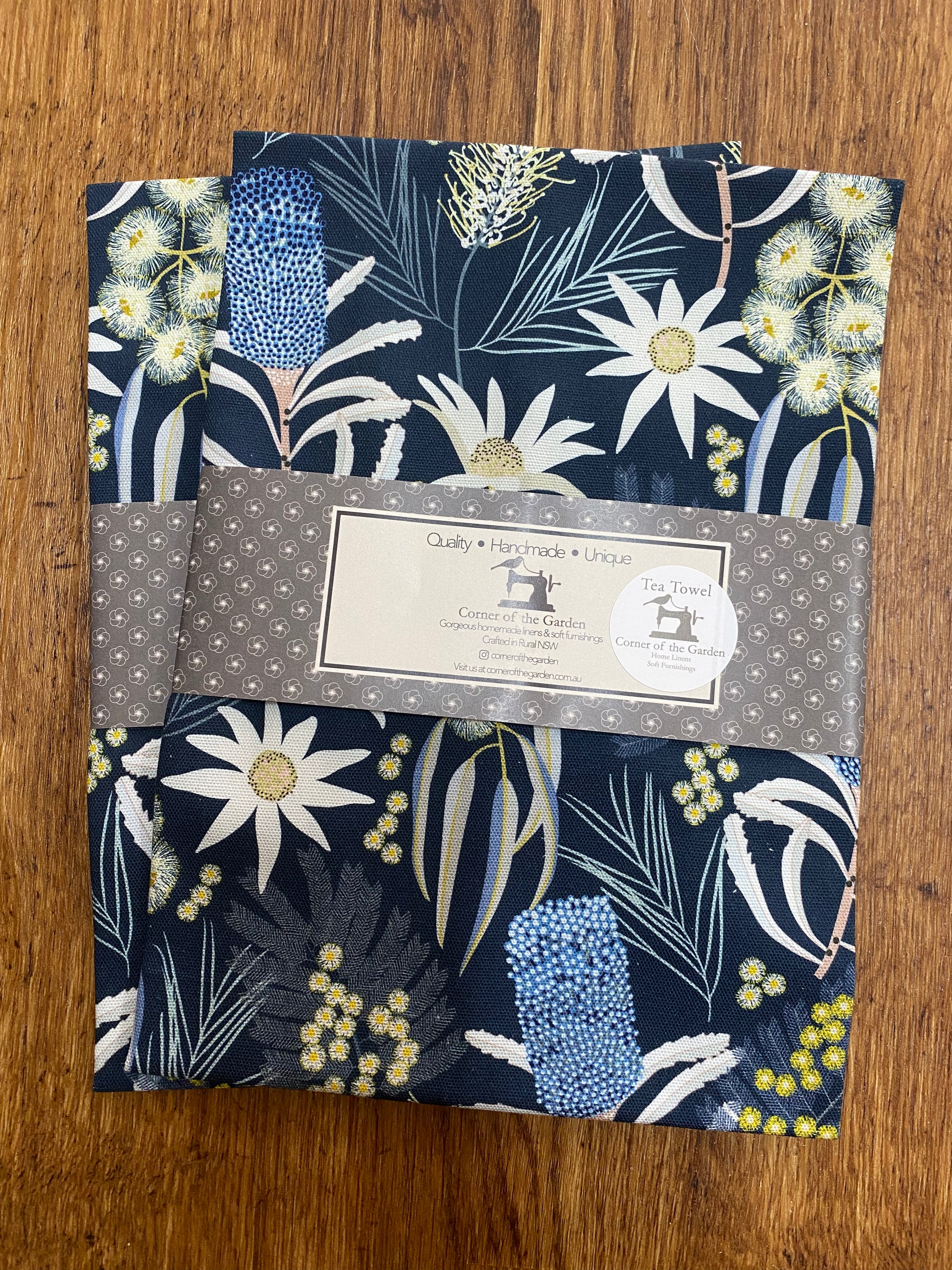 Tea Towel Blue Natives