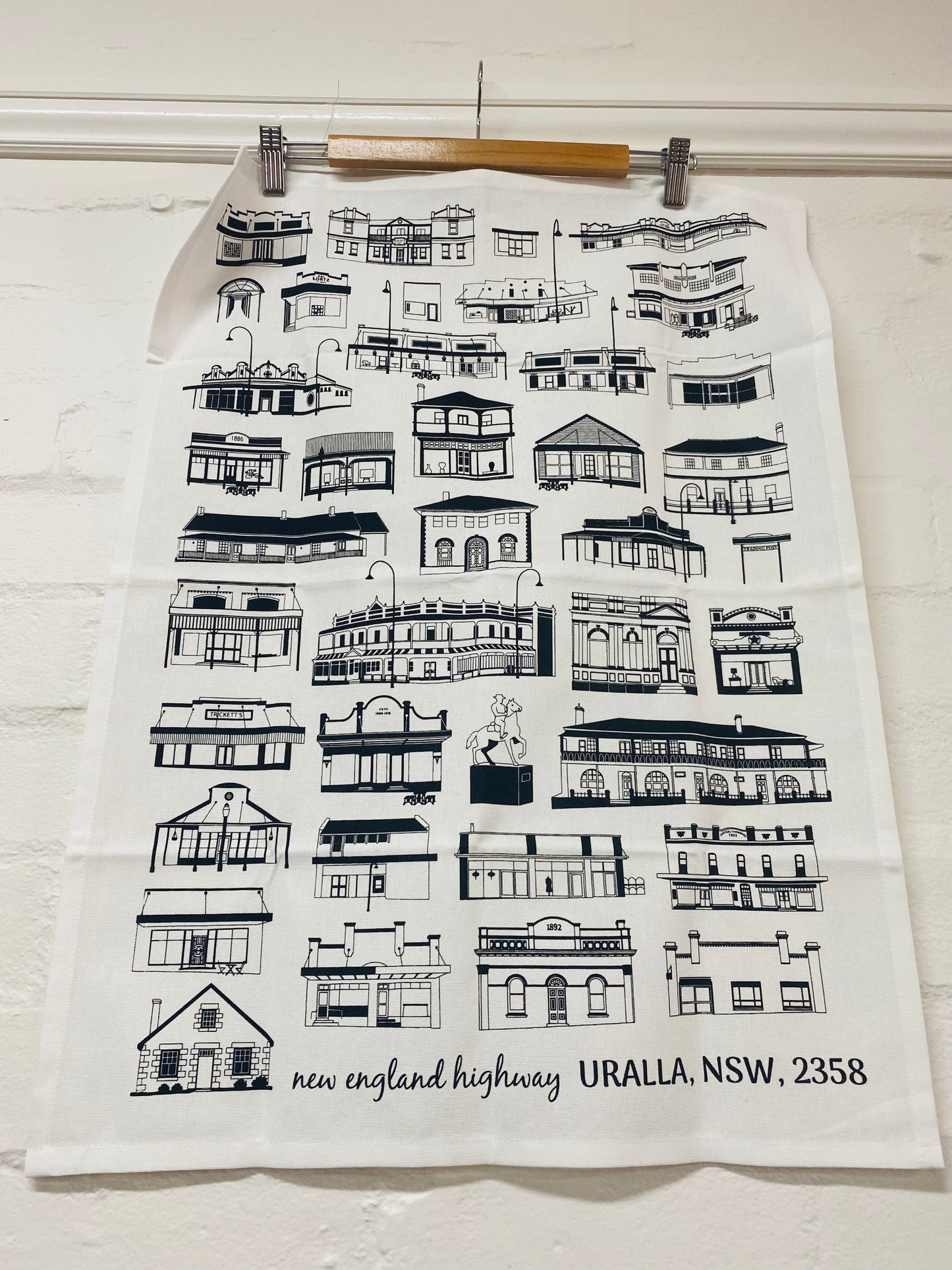 Uralla Cotton Tea Towel Screen Printed
