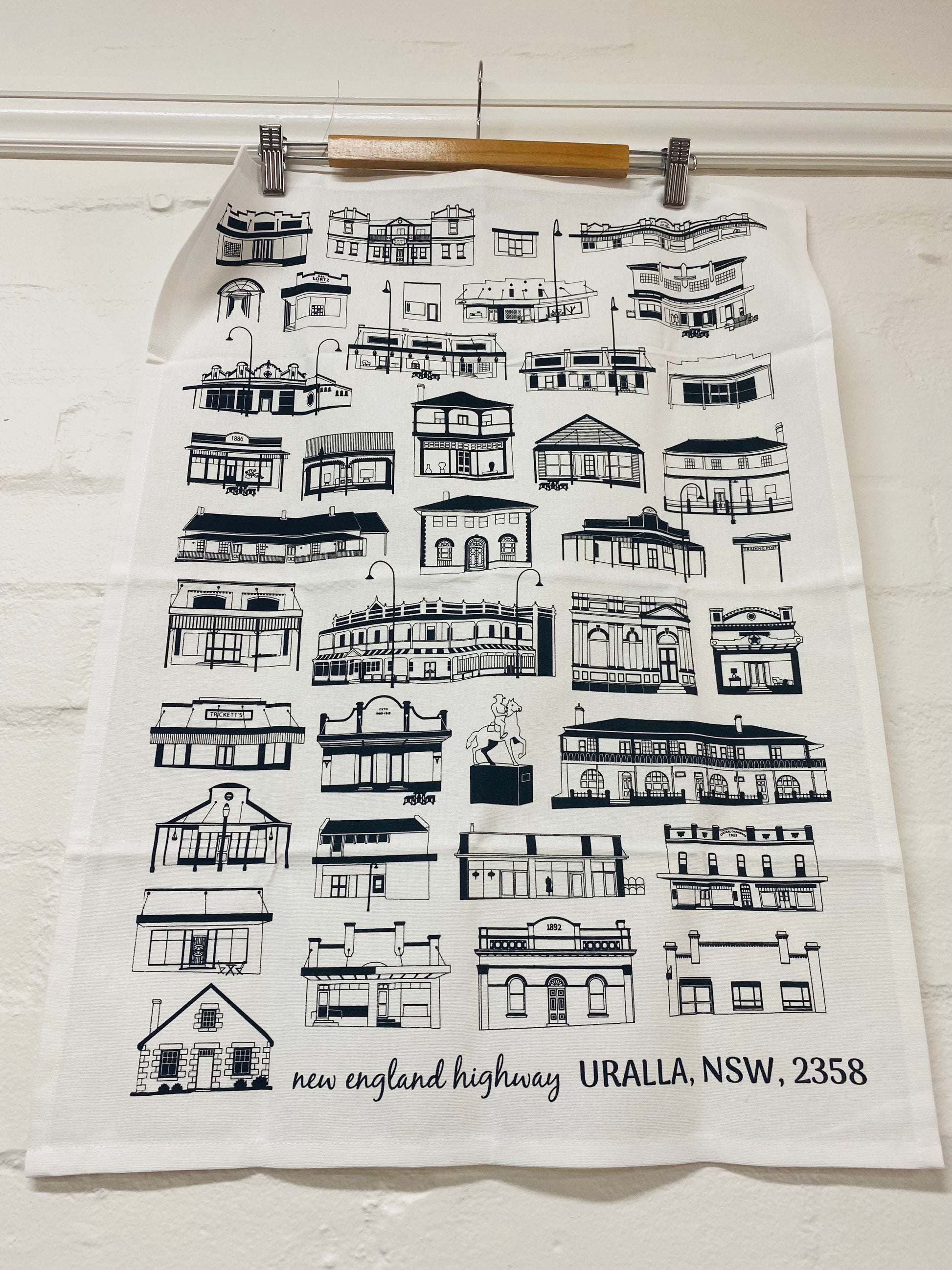Uralla Cotton Tea Towel Screen Printed