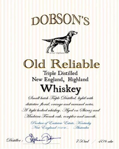 Old Reliable Whiskey by Dobson's 750ml